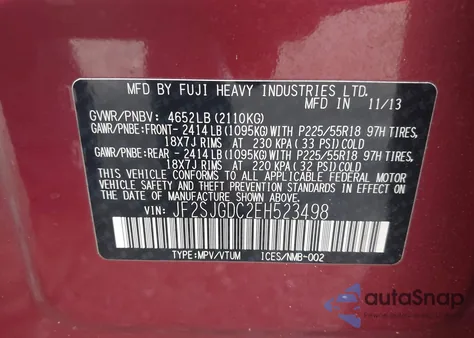 2014 Subaru Forester 2.0Xt Premium from USA, damaged, VIN JF2SJGDC2EH523498